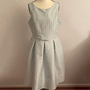 Anthropologie Liza Luxe dress | L | blue, tan